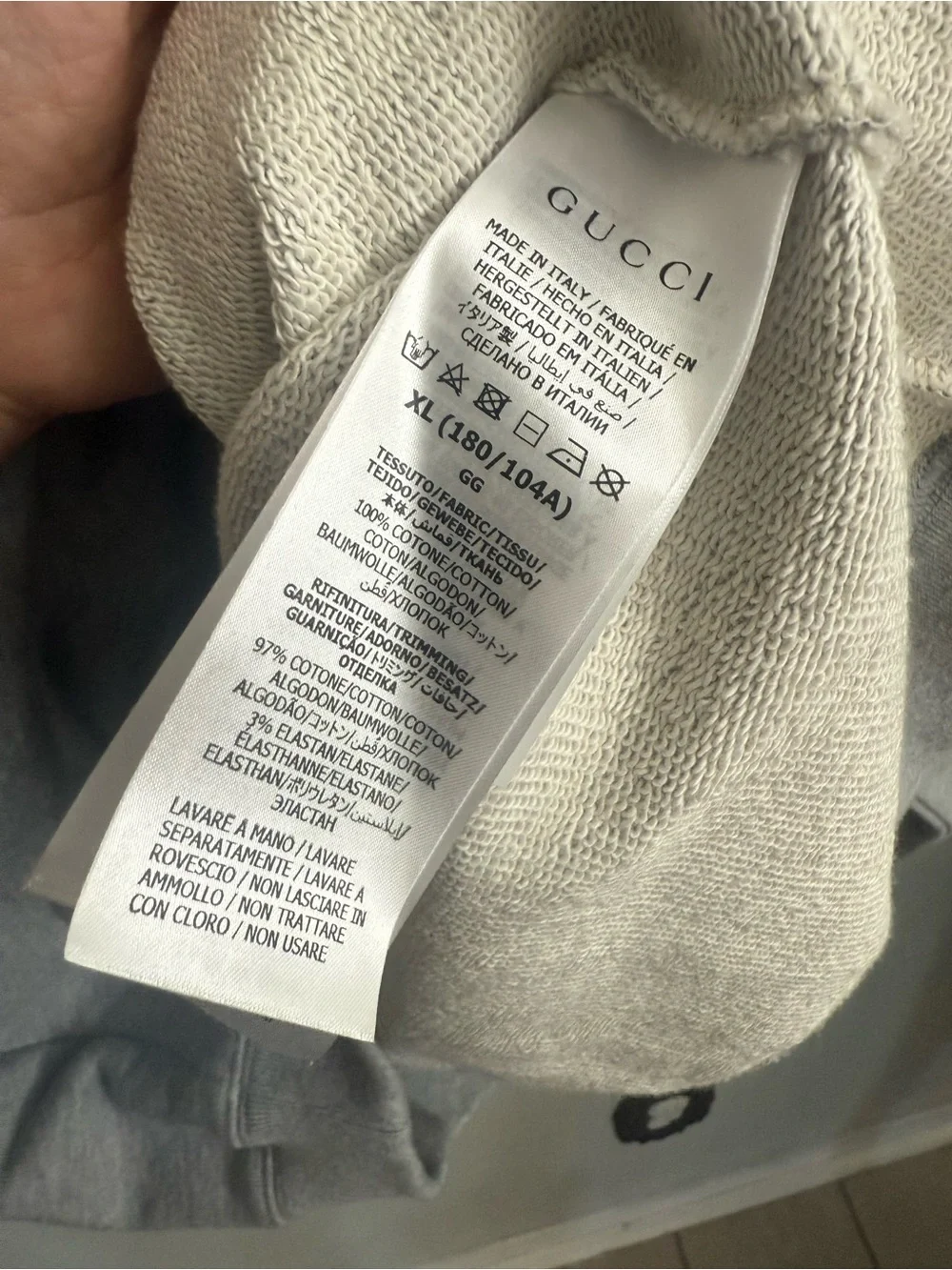 Brand new mens Gucci Gray Hoodie size xl